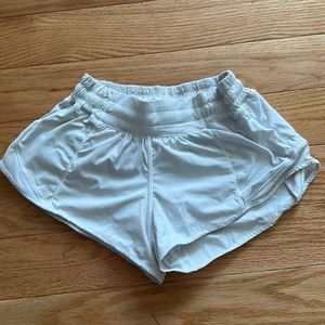 White Lululemon Hotty Hot shorts